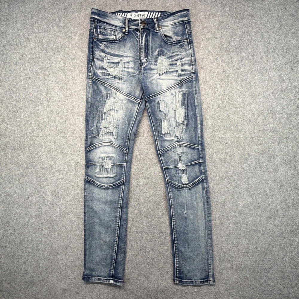 G Star Jeans Mens Size 30 Blue 3D‎ Slim Moto Biker Denim